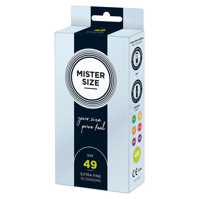 Male Sex Toys Mister Size Mister Size 49mm Your Size Pure Feel Condoms 10 Pack