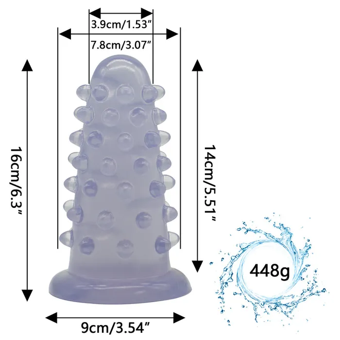 MD Hedgehog Huge Size Silicone Beaded Anal Plug Blue MD Anal