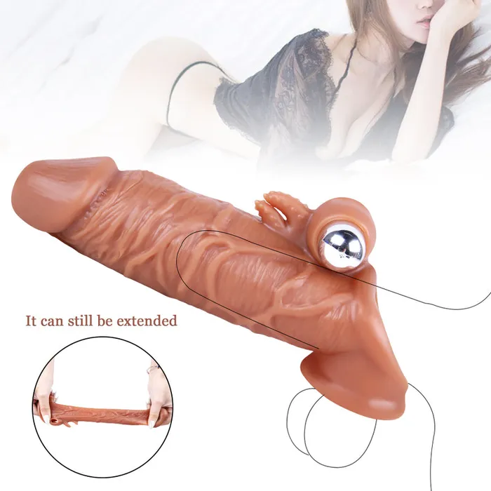 MD M14 Penis Sleeve Extender Dildo Vibration NonVibration Options MD Male Sex Toys