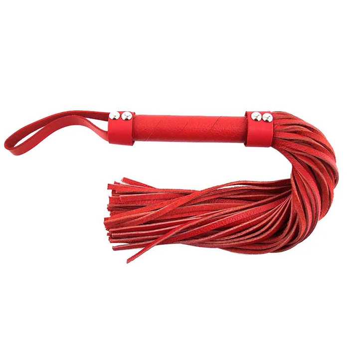 Rouge Garments Restraints Rouge Garments Red Leather Flogger