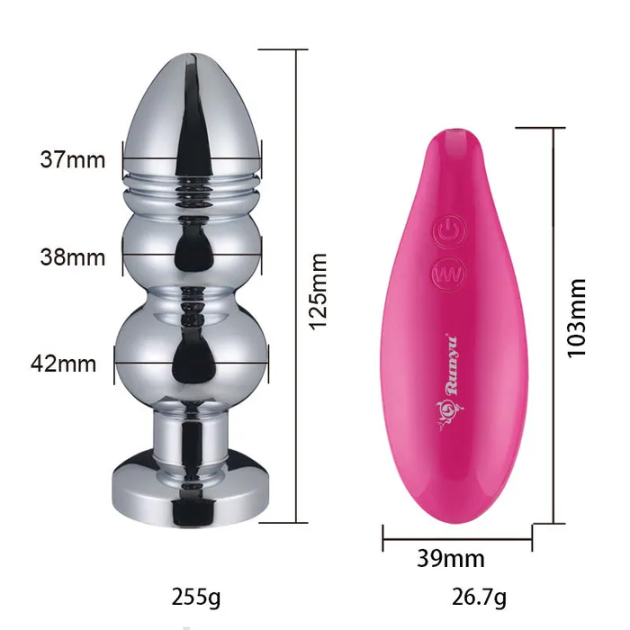 RY Aluminium Alloy Vibrating Anal Plug Vibrator Wave Edition RY Male Sex Toys