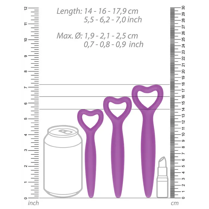 Shots Toys Anal Ouch Silicone Vaginal Dilator Set Purple