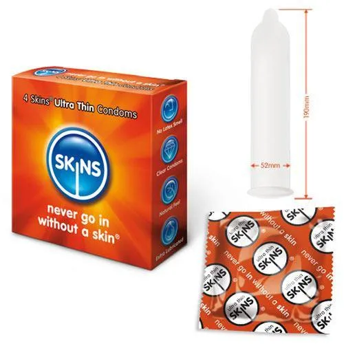 Skins Condoms Ultra Thin 4 Pack Skins Condoms Male Sex Toys