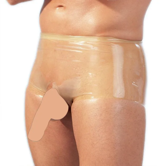 The Late X Male Sex Toys Latex Boxers With Penis Sleeve Clear